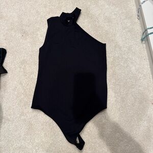 Abercrombie & Fitch Black Bodysuit Asymmetrical Design